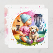 Het is een meisje, natuurlijk! Disc Golf Pun Baby Kaart (Voorkant / Achterkant)