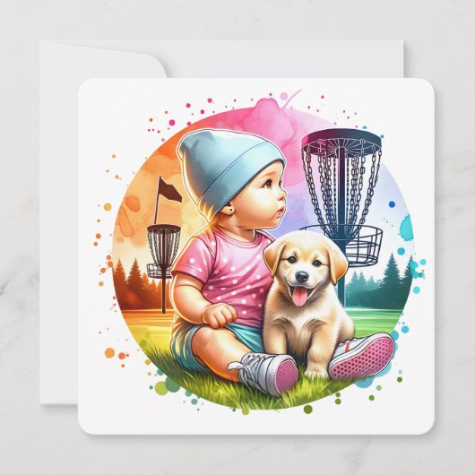 Het is een meisje, natuurlijk! Disc Golf Pun Baby Kaart (Voorkant)