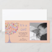 Het is een meisje Nieuwe Baby Aankondiging Gift Ph (Voorkant / Achterkant)