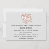 Het is een meisje nieuwe babyvoeding, Roos grijs b Kaart (Voorkant)