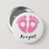 "Het is een meisje!" Nieuwe vader Button (Voorkant /achterkant)