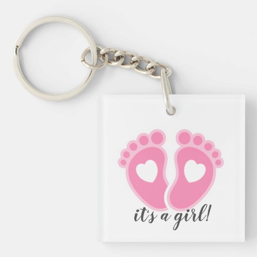 Het is een meisje! Nieuwe vader Sleutelhanger (voorkant)