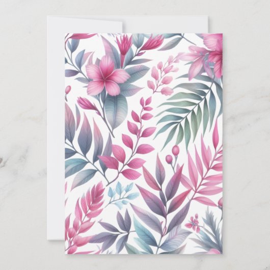 Het is een meisje oerwoud safari dieren baby showe kaart (Achterkant)