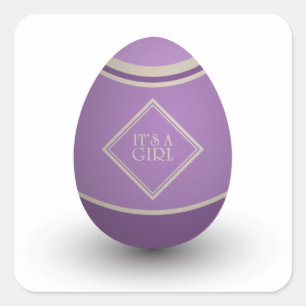 het is een meisje ooi vierkante sticker