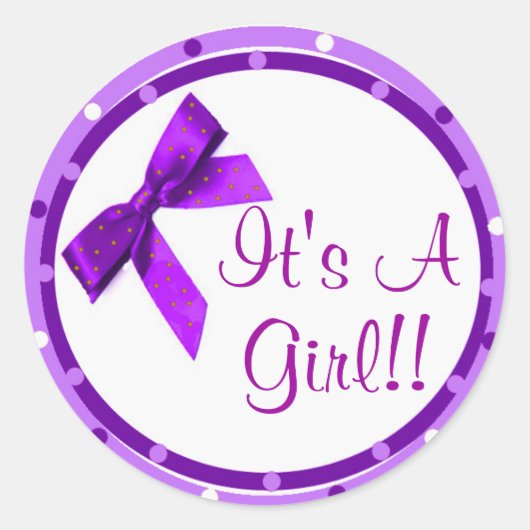 Het is een meisje Paarse boog Stickers (Voorkant)