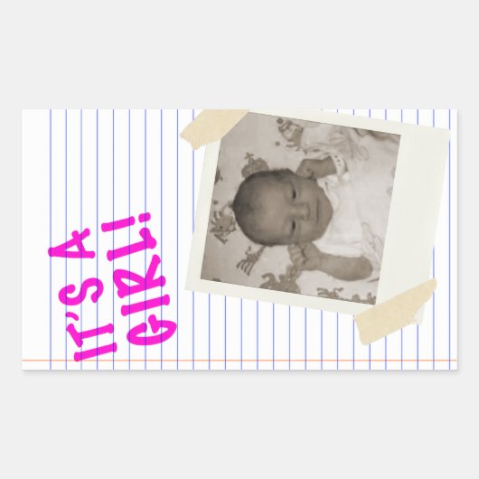 Het is een meisje. rechthoekige sticker (Voorkant)