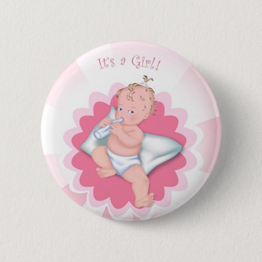 "Het is een meisje!" Ronde Button 5,7 Cm (Voorkant)