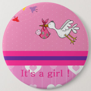 Het is een meisje. ronde button 6,0 cm