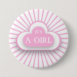 Het is een meisje ronde button 7,6 cm