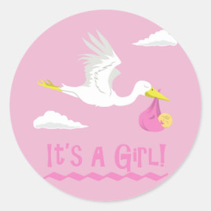 Het is een meisje! ronde sticker