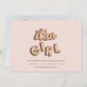 Het is een meisje! Roos goud/PINK Aankondiging (Voorkant / Achterkant)