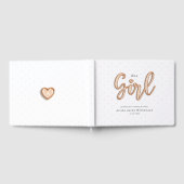 Het is een meisje Roos gouden script ballon letter Gastenboek (Volledig)