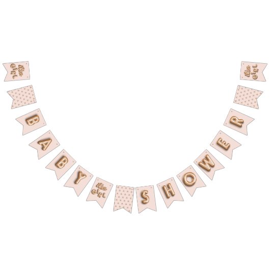 Het is een meisje! Roos/roze goudbundel Vlaggetjes (Alle)