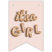 Het is een meisje! Roos/roze goudbundel Vlaggetjes (Eerste vlag)