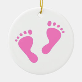 Het is een meisje - Roze Baby Feet Keramisch Ornament