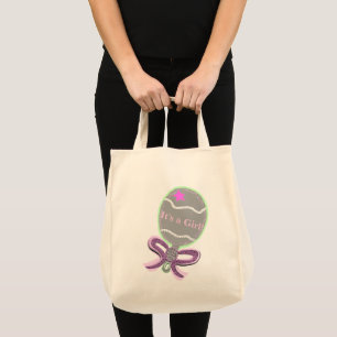Het is een meisje roze Baby ratel Canvas tas