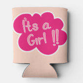 Het is een meisje roze baby shower feest blikjeskoeler (Achterkant)