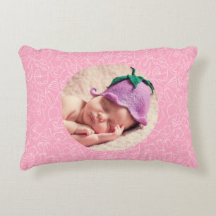Het is een Meisje Roze Baby shower Gepersonaliseer Accent Kussen