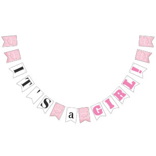 Het is een meisje! Roze Baby shower-inktvlaggen Vlaggetjes