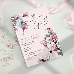Het is een meisje roze Baby shower Kaart