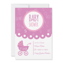 Het is een meisje Roze baby shower kaart | Schatti