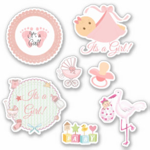 Het is een meisje roze Baby Stickers