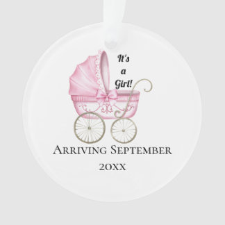 Het is een meisje! Roze Baby Zwangerschapsaankondi Ornament