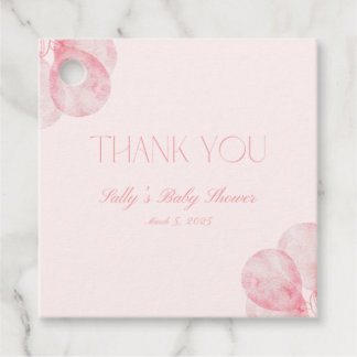 het is een meisje roze ballonnen Baby shower Label