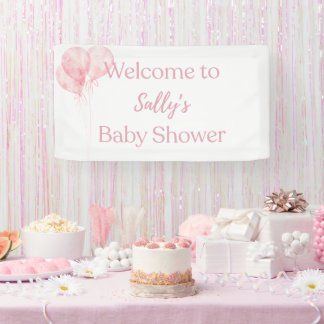 Het is een meisje roze ballonnen baby shower welko spandoek