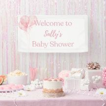 Het is een meisje Roze ballonnen babyshower welkom
