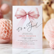 Het is een meisje roze Coquette Bow Baby Girl Show