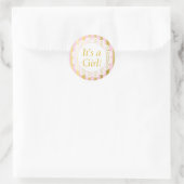 Het is een meisje, roze en gouden Baby Sticker (Tas)