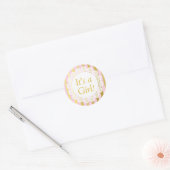 Het is een meisje, roze en gouden Baby Sticker (Envelop)