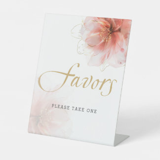 Het is een Meisje Roze Goud Baby shower Favorieten Reclamebord Met Voetstuk