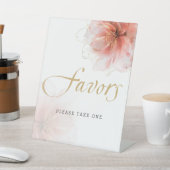 Het is een Meisje Roze Goud Baby shower Favorieten Reclamebord Met Voetstuk (Insitu)