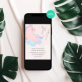 Het is een meisje roze Pony Baby shower Kaart