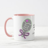 Het is een meisje roze rammelaar Baby shower naam Mok (Links)