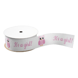 Het is een meisje! Roze roeilint Grosgrain Lint