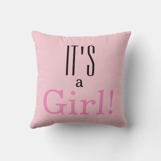 Het is een meisje! Roze Sierkussen (Achterkant)