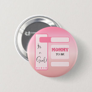 Het is een meisje! Roze verloop Lieve aanstaande m Ronde Button 5,7 Cm