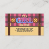 Het is een meisje Rustic Lumberjack Flannel Baby s Informatiekaartje (Voorkant)