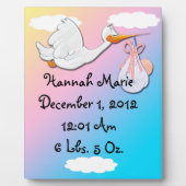 Het is een meisje - Stork Keepomwille Plaque Fotoplaat (Voorkant)