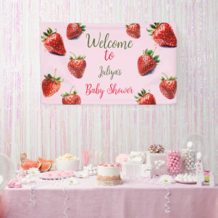Het is een meisje Strawberry baby shower Spandoek