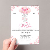 Het is een meisje.Sweet babyshower Acryl Uitnodigingen (Insitu (Draagbaar))