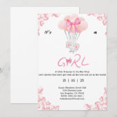 Het is een meisje.Sweet babyshower Kaart (Voorkant / Achterkant)