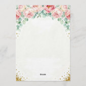 "Het is een meisje" Teddybeer uitnodiging (Achterkant)