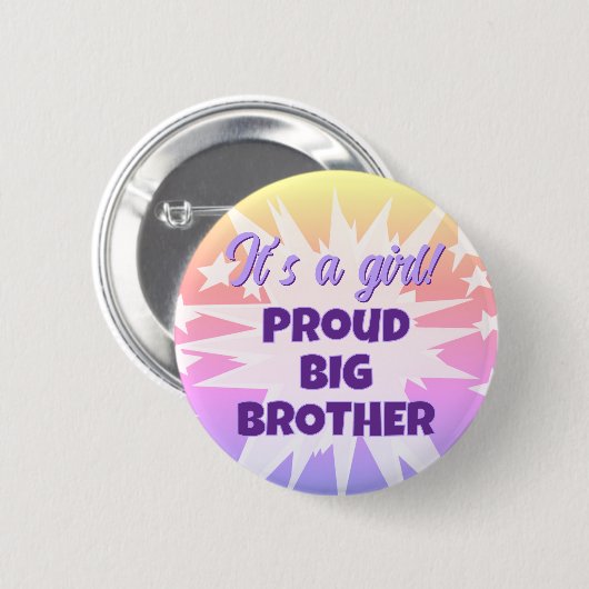 Het is een meisje! Trotse Big Brother Button (Voorkant /achterkant)