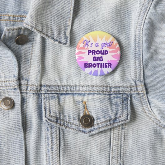 Het is een meisje! Trotse Big Brother Button (In situ)
