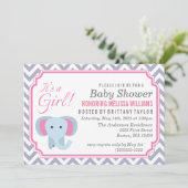 Het is een meisje! uitnodiging tot baby shower (Staand voorkant)