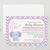 Het is een meisje! uitnodiging tot baby shower (Voorkant / Achterkant)